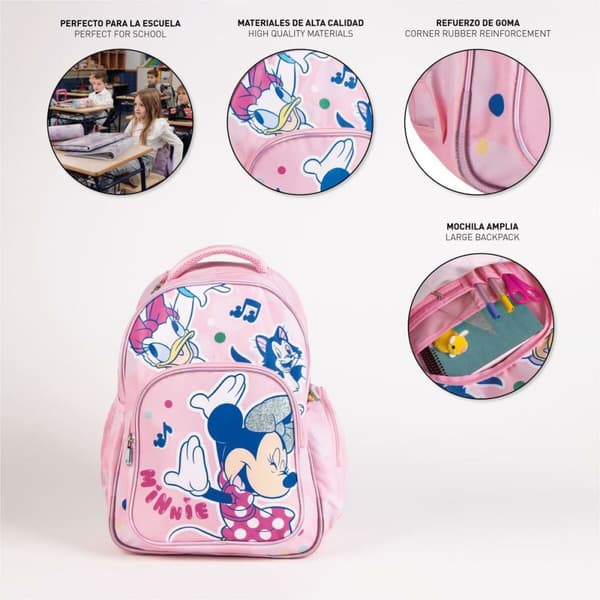 Skoletaske Minnie Mouse Pink 34 x 5,5 x 44 cm