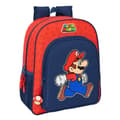 Pikkukuva 1 / 3: Koululaukku Super Mario Trick Punainen Tummansininen 32 x 38 x 12 cm
