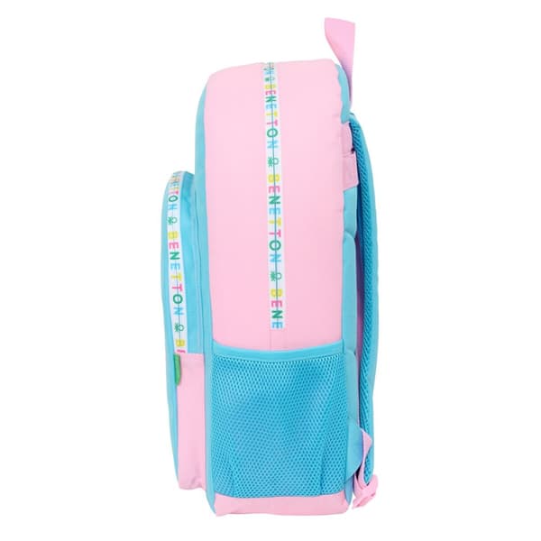 Koululaukku Benetton Unique Pinkki Turkoosi 30 x 46 x 14 cm