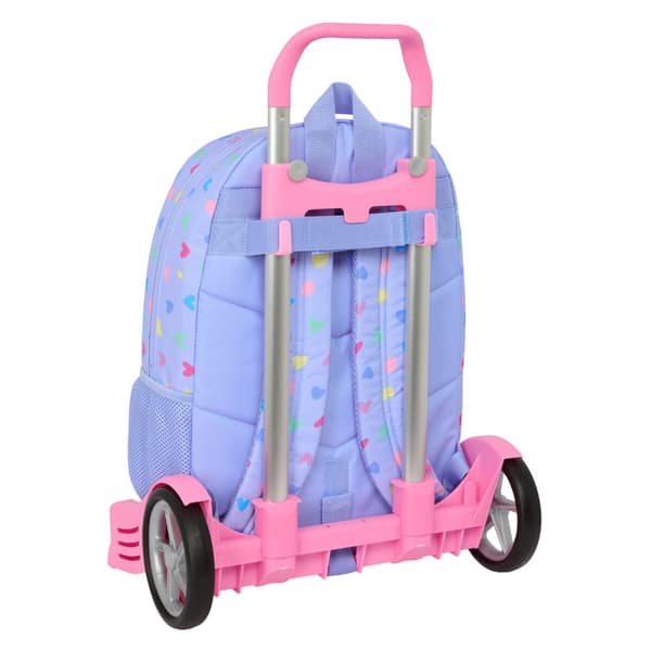 Reppu pyörillä Benetton Lila Liila 30 x 46 x 14 cm
