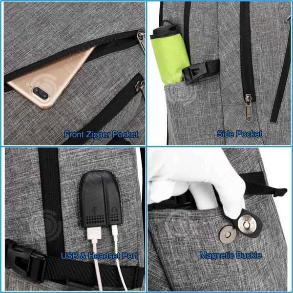 INN® Multi-Function Ryggsäck Herr Dam PC Business Anti-Stöld Laptop 15,6" Vattentätt Vattentätt Lås USB Port