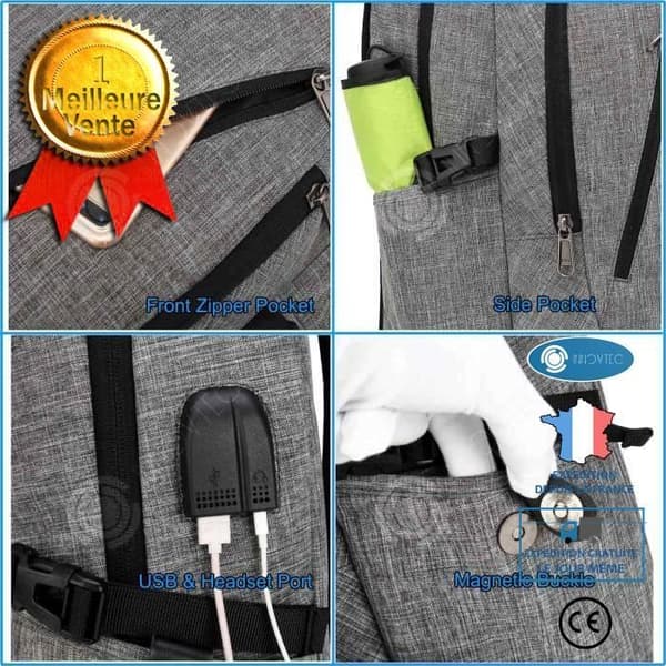 INN® Multi-Function Ryggsäck Herr Dam PC Business Anti-Stöld Laptop 15,6" Vattentätt Vattentätt Lås USB Port
