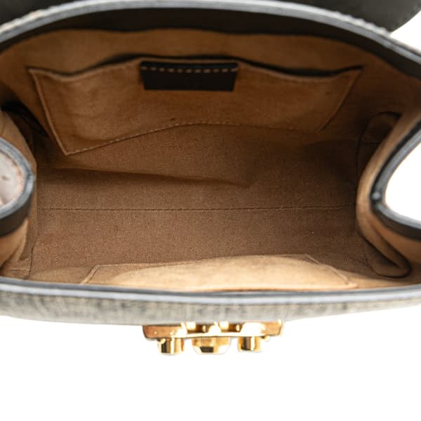 Pre-owned Gucci GG Supreme Padlock Backpack Brown