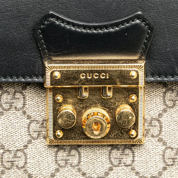 Pre-owned Gucci GG Supreme Padlock Backpack Brown