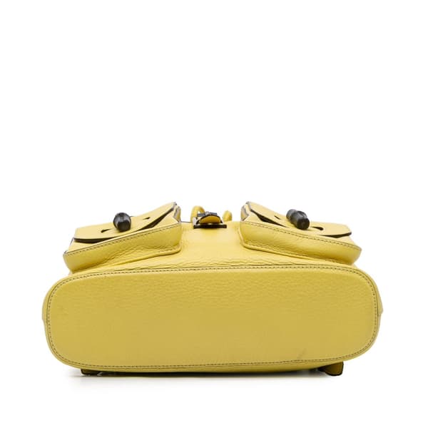 Pre-owned Gucci Leather Bamboo Tassel Backpack Yellow