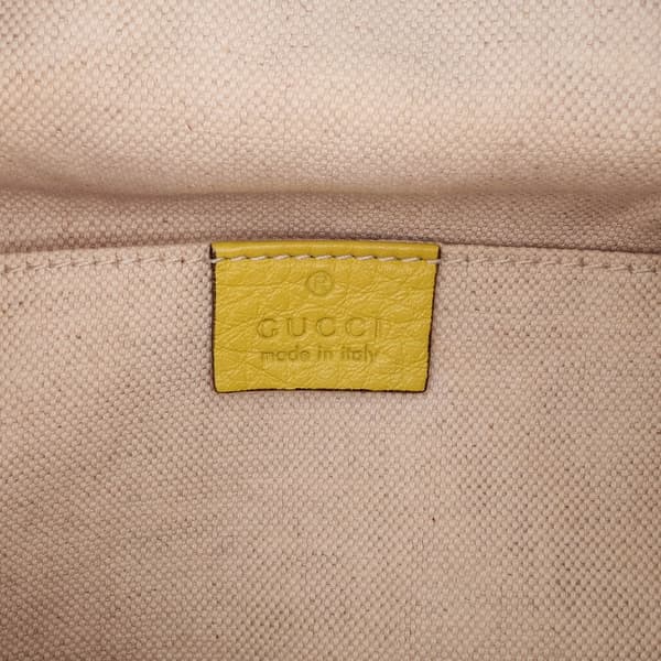 Pre-owned Gucci Leather Bamboo Tassel Backpack Yellow