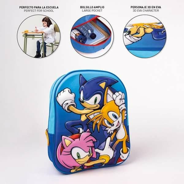 3D Koululaukku Sonic 25 x 31 x 9 cm
