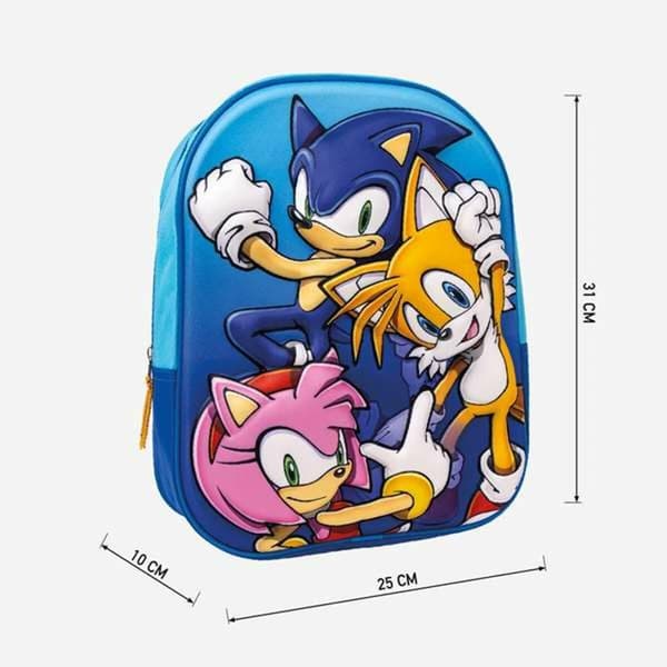 3D Koululaukku Sonic 25 x 31 x 9 cm