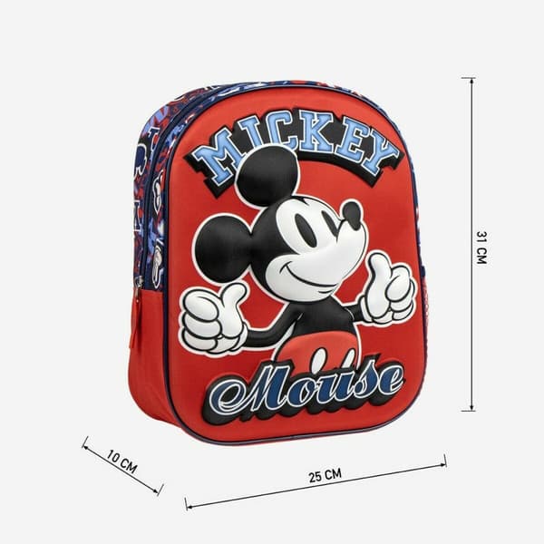 Skoletaske Mickey Mouse Rød 25,0 x 31,0 x 10,0 cm
