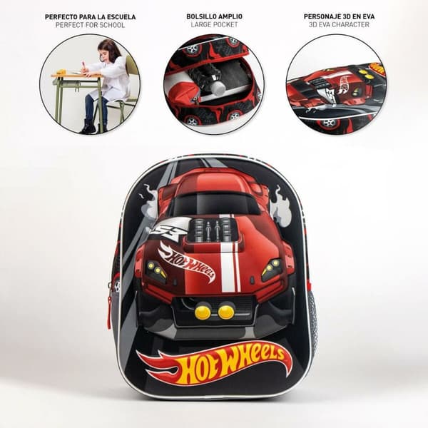 Koululaukku Hot Wheels Harmaa 25,0 x 31,0 x 10,0 cm