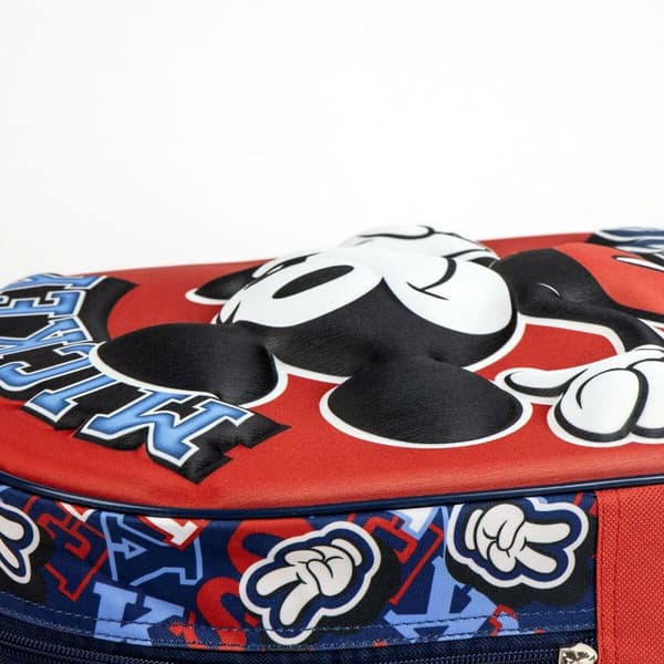 Reppu pyörillä Mickey Mouse Punainen 25,0 x 31,0 x 10,0 cm 3D