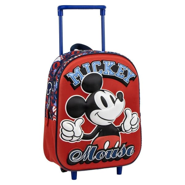 Reppu pyörillä Mickey Mouse Punainen 25,0 x 31,0 x 10,0 cm 3D