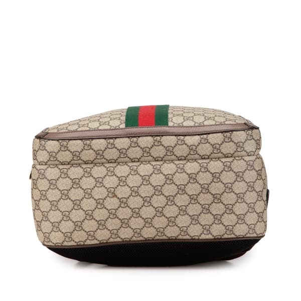Pre-owned Gucci Medium GG Supreme Ophidia Backpack Brown