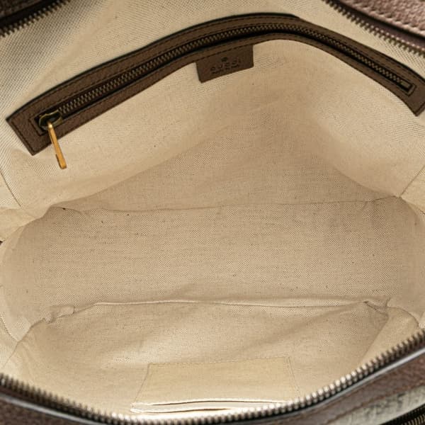 Pre-owned Gucci Medium GG Supreme Ophidia Backpack Brown