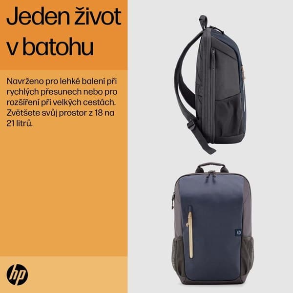 HP Travel 18l Laptop Ryggsäck Blå Natt 15.6