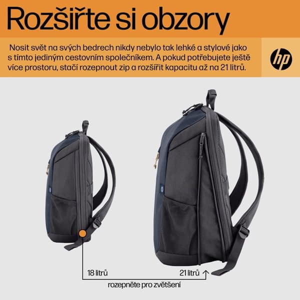 HP Travel 18l Laptop Ryggsäck Blå Natt 15.6