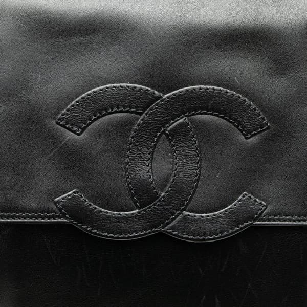 Pre-owned Chanel CC Lambskin Backpack Black