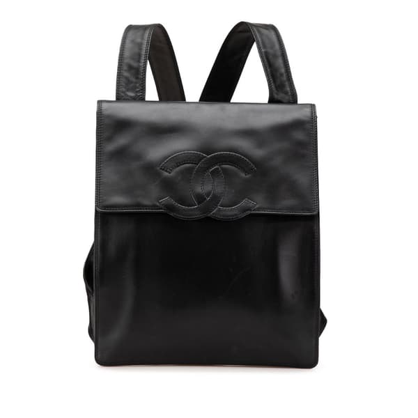 Pre-owned Chanel CC Lambskin Backpack Black