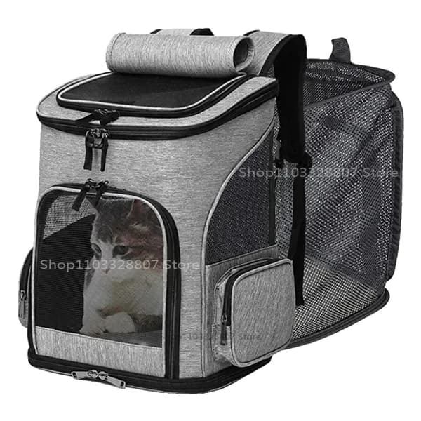Pet Cat Carrier Backpack, Udvidelig Design, Åndbart Mesh,Opgraderet version