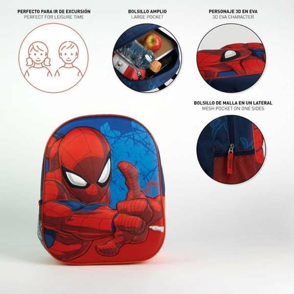 3D Koululaukku Spider-Man Sininen 25,0 x 31,0 x 10,0 cm
