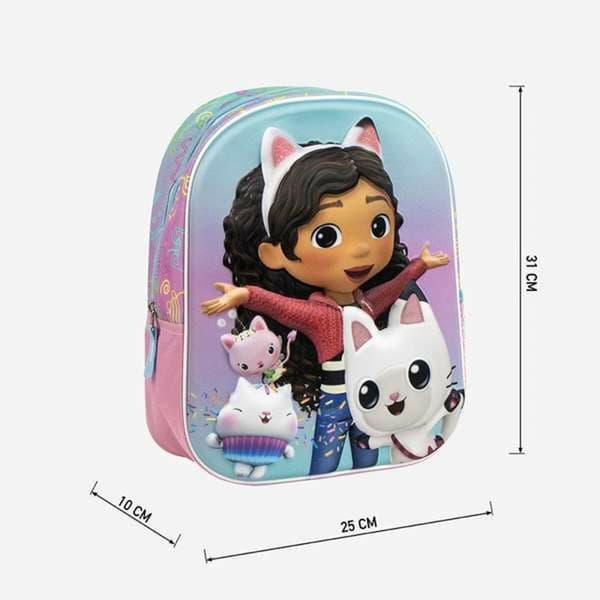 3D Koululaukku Gabby's Dollhouse Pinkki 25,0 x 31,0 x 10,0 cm
