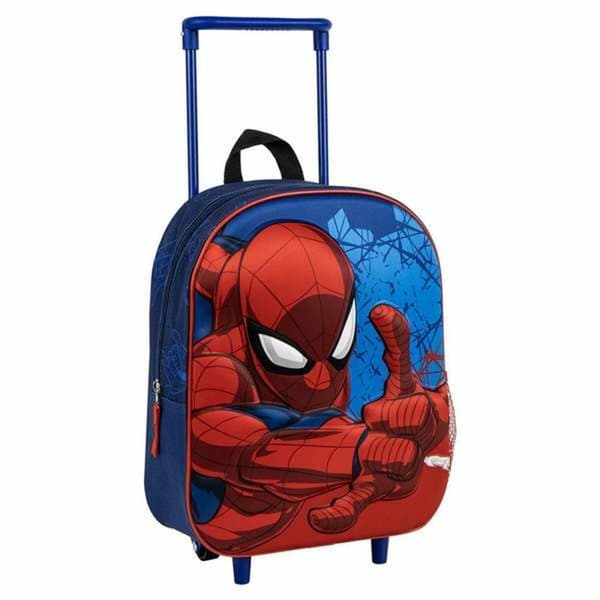 Skolryggsäck 3D med hjul Spider-Man Blå 25,0 x 31,0 x 10,0 cm