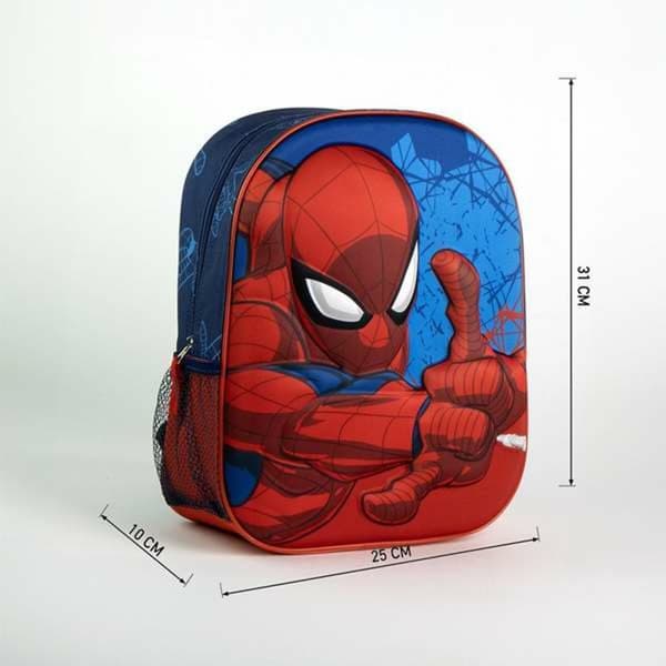 3D Koululaukku Spider-Man Sininen 25,0 x 31,0 x 10,0 cm