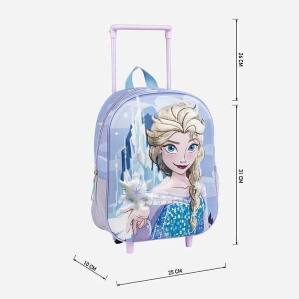3D Skoletaske med Hjul Frozen Blå Syren 25,0 x 31,0 x 10,0 cm