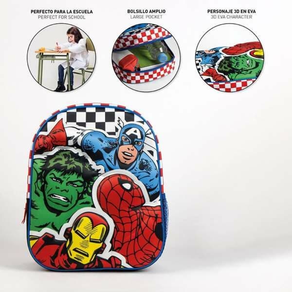 3D Skoletaske The Avengers Sort 25,0 x 31,0 x 10,0 cm