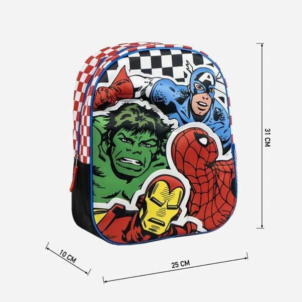 3D Skoletaske The Avengers Sort 25,0 x 31,0 x 10,0 cm