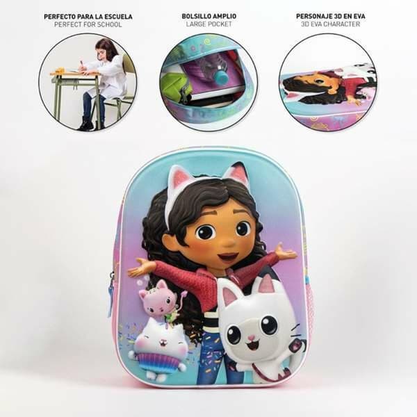 3D Skoletaske Gabby's Dollhouse Pink 25,0 x 31,0 x 10,0 cm