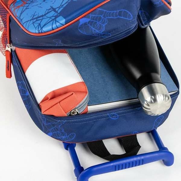 3D Skolebag med Hjul Spider-Man Blå 25,0 x 31,0 x 10,0 cm