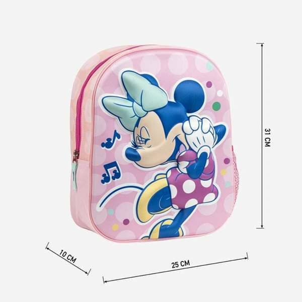 Skolryggsäck 3D Minnie Mouse Rosa 25,0 x 31,0 x 10,0 cm