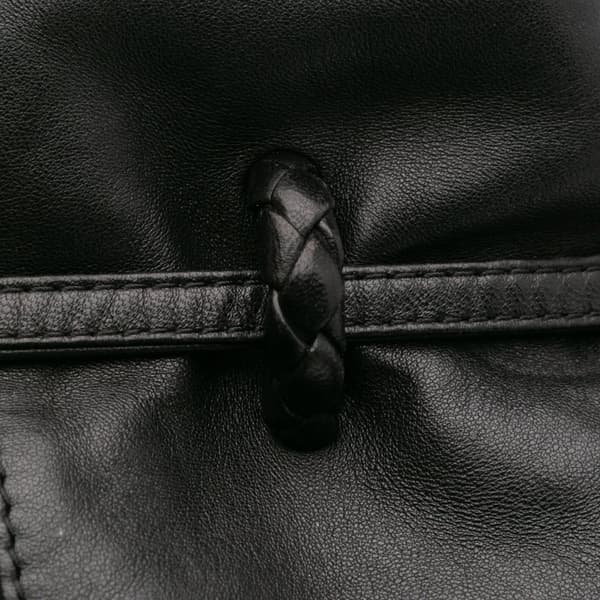 Pre-owned Bottega Veneta Nappa Intrecciato Drawstring Backpack Black