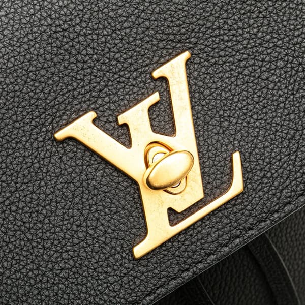 Pre-owned Louis Vuitton Taurillon Mini Lockme Backpack Black