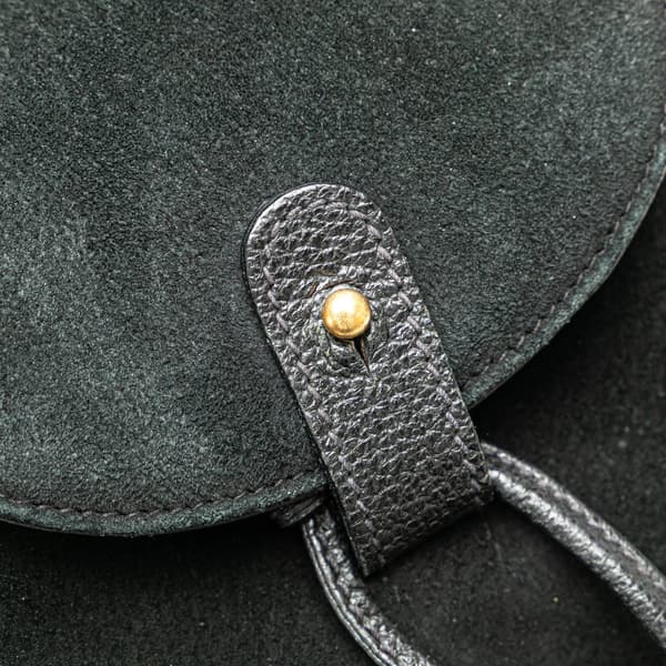 Pre-owned Gucci Bamboo Suede Backpack Black