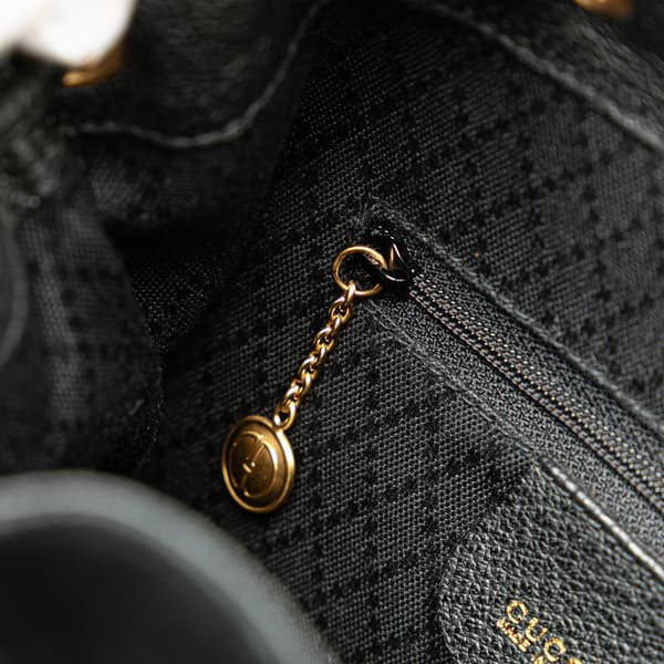 Pre-owned Gucci Bamboo Suede Backpack Black