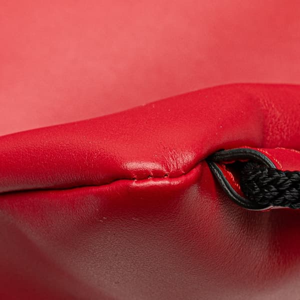 Pre-owned Gucci Leather Gucci Ghost Drawstring Backpack Red