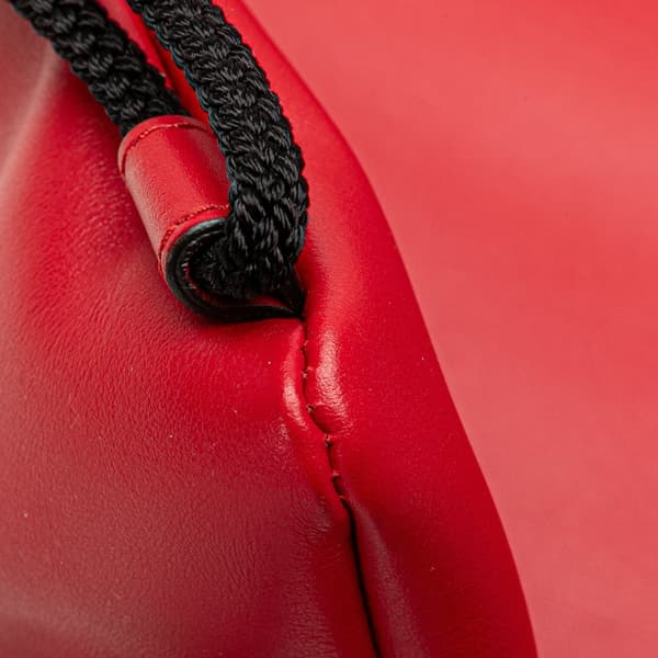 Pre-owned Gucci Leather Gucci Ghost Drawstring Backpack Red