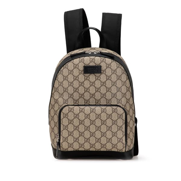 Pre-owned Gucci Small GG Supreme Eden Day Backpack Brown