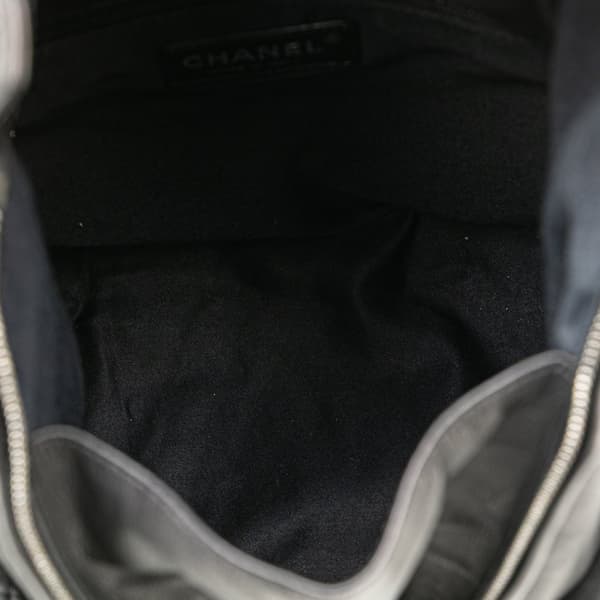 Pre-owned Chanel Large Calfskin Backpack is Back Black