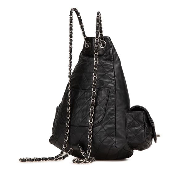 Pre-owned Chanel Large Calfskin Backpack is Back Black