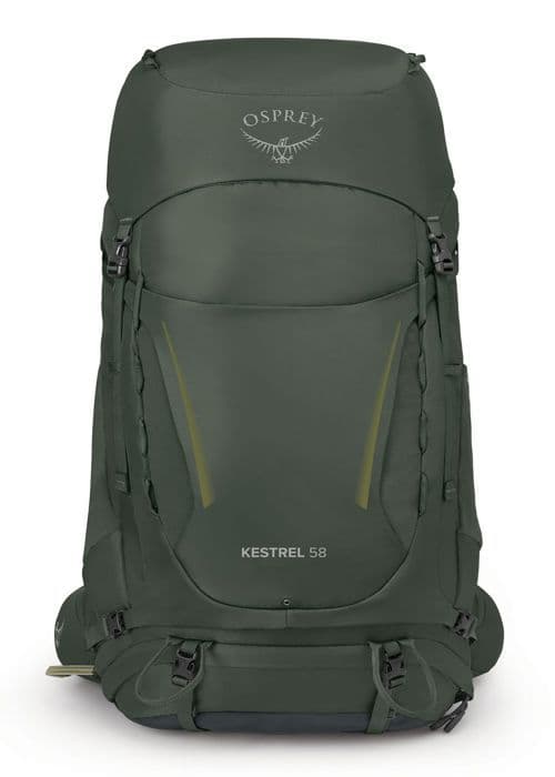Osprey Kestrel 58 L/XL Ryggsäck - Olivgrön - Ergonomisk - Regnskydd ingår - Vandring