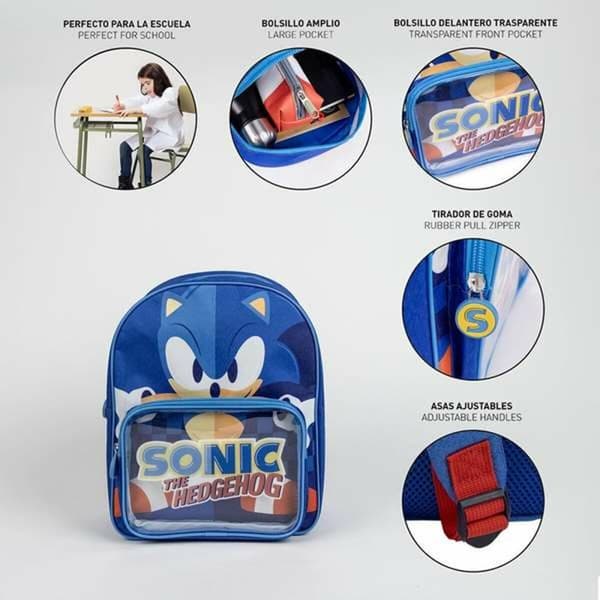 Skolebag Sonic Blå 25,0 x 30,0 x 1,2 cm