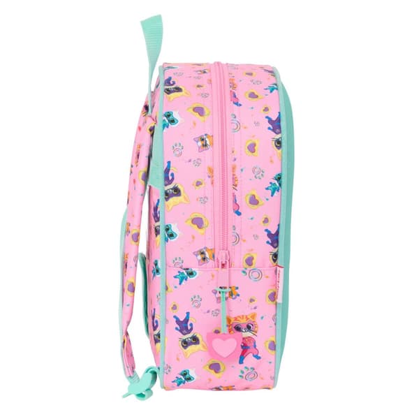Skolebag SuperKitties Rosa Turkis 22 x 27 x 10 cm