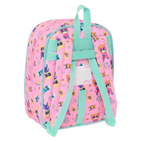 Skolebag SuperKitties Rosa Turkis 22 x 27 x 10 cm