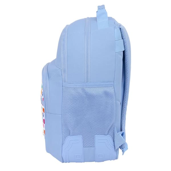 Skolebag Smiley Joyful Blå Flerfarget 32 x 42 x 15 cm