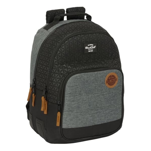 Skolebag BlackFit8 Old school Svart Grå 32 x 42 x 15 cm