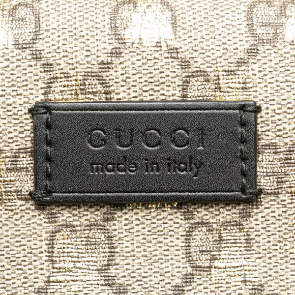 Pre-owned Gucci Small GG Supreme Bee Backpack Brown