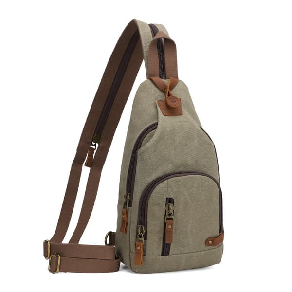 INF Stilig Canvas Brystveske Crossbody Sling Ryggsekk Grønn